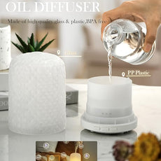 Essential Oil Diffuser – 2.4MHz Ultrasonic Aromatherapy Diffuser, Health Night Light, Timer & Auto Shut-Off, BPA-Free, 120ml Glass Oil Diffuser for Home, Office, Spa, Yoga
