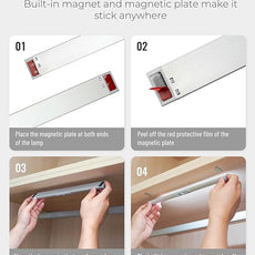 Joyzy 3 Pack Automatic Motion Sensor Closet Lights with Eye-Protection Design, LED Under Cabinet Wireless Lighting, Rechargeable Closet Lightings for Wardrobe Pantry Light