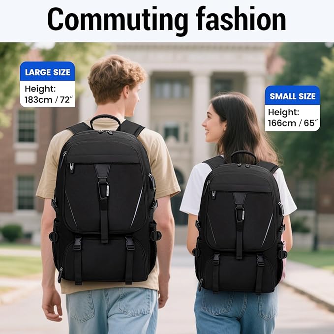 Men's Women's with Usb Port 80l Travel Backpack, Large Carry-On Backpacks，Expandable Oversized Laptop Bag Works