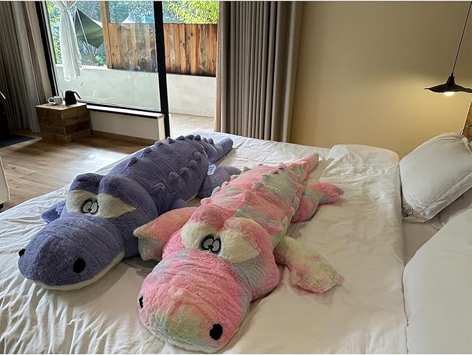 Hofun4U Alligator Plush Pillow, 67 inch Alligator Stuffed Animal, Home Decoration Christmas Valentine’s Birthday Gift for Boys Girls Adults Kids