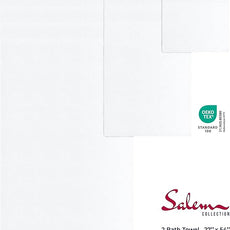 American Soft Linen Salem Turkish Bath Towel Set, 100% Cotton 600 GSM 6 Piece Towels for Bathroom, 2 Bath Towels 2 Hand Towels 2 Washcloths, White