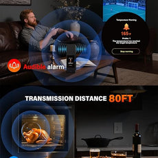 Bluetooth Wireless Meat Thermometer with App, Touch Screen, Audible Alarm, 2 Probes, 800ft Range & Rechargeable Base, Kitchen Food Thermometer for Cooking, BBQ, Smoker | Stocking Stuffers for Men