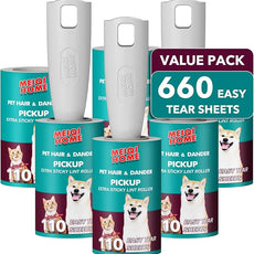 MEIQIHOME Lint Rollers for Pet Hair Extra Sticky, 660 Sheets Value Set Lint Roller with 3 Upgraded Handles, 6 Rollers Portable Pet Lint Remover for Clothes, Furniture, Carpet, Dog & Cat Hair Removal
