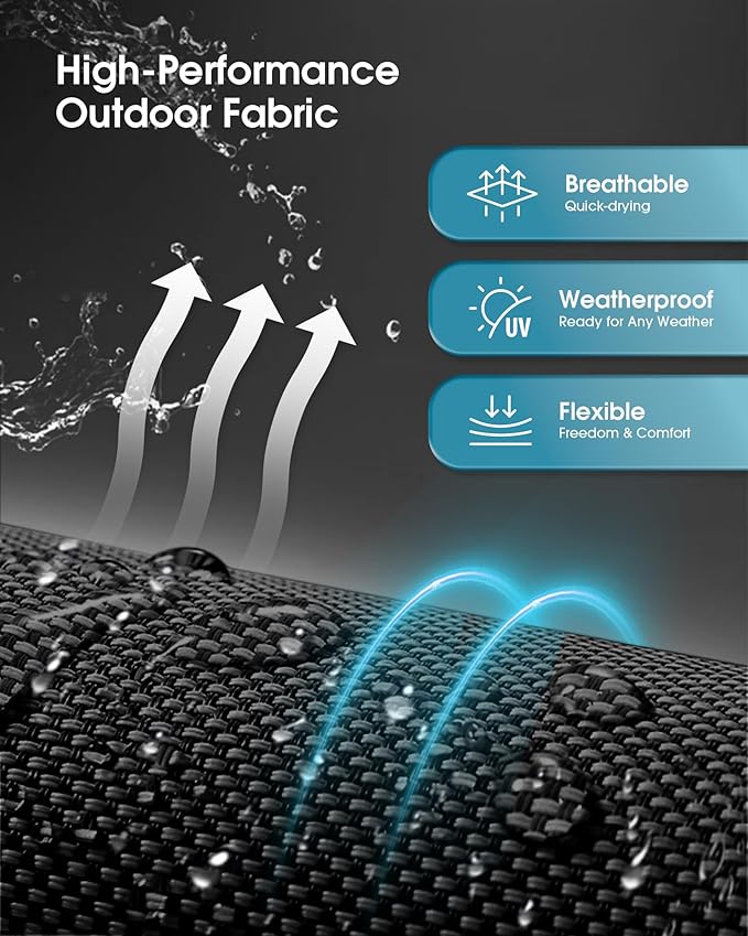 Ciokea Upgraded Aluminum Outdoor Lounge Chair - No Assembly Needed, Foldable Patio Chaise Lounge with 5 Adjustable Positions, Reinforced Frame for Extra Durability, Pool Beach Lounge Chair,Black