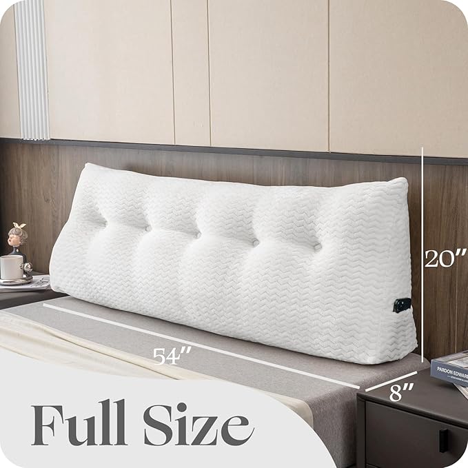 Large Bolster Triangular Headboard Wedge Backrest Positioning Support Bed Rest Reading Pillows Headboard Wedge Pillows for Day Bed with Removable Cover