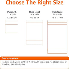 Amazon Basics Fade Resistant Bath, Hand and Washcloth Towel Set, 100% Cotton, Set of 6, 30 x 54 inches, Taupe