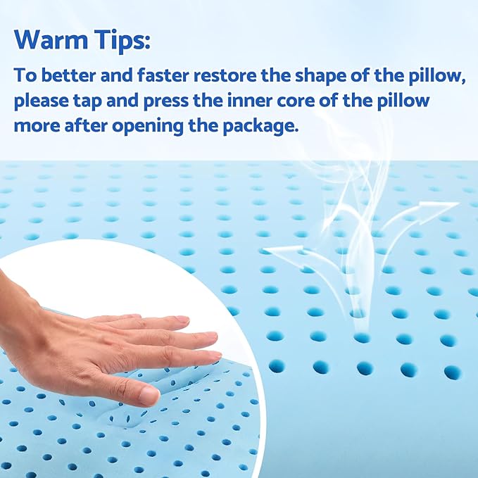 Memory Foam Pillows for Sleeping, Bed Pillow with Removable and Machine Washable Cover, Bed Pillow for Side, Neck Pillow, Back and Stomach Sleepers, Standard Size (1 Pack)