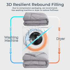 HEVUMYI Light Grey Queen Comforter Set - 7-Piece All Season Bed in a Bag Queen, Ultra Soft Bedding Set with Comforter, Flat Sheet, Fitted Sheet, Pillowcases, Pillow Shams, Light Gray