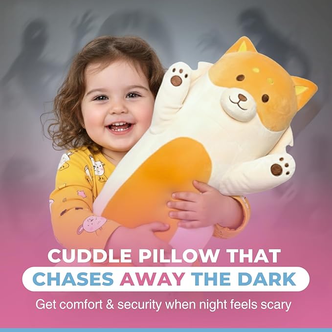 Fox Plush Body Pillow for Kids | Long Stuffed Animal Cuddle Pillow | Soft, Cute Hugging Toy | Plushie Gift for Girls & Boys | Long Plush Body Pillow for Sleep & Comfort | Small, 23 Inches