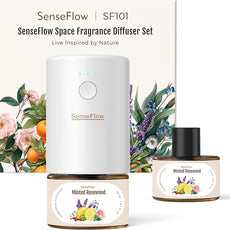 SF101 Pro Waterless Plug-In Air Freshener, 100% Plant-Based Ultrasonic Diffuser, Adjustable 120-Day Scent Air Mist, Covers 100㎡ for Home, Hotel-Minted Rosewood