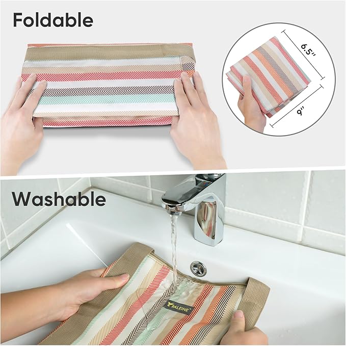 BALEINE Extra Large Storage Tote with Zippers & Carrying Handles, Heavy-Duty Oxford Fabric Moving Bags for Laundry, Space Saving, Storage, Color Stripe