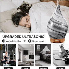 Porseme 100ml Essential Oil Diffuser Glass Color Changing Aroma Air Diffusers Aromatherapy Ultrasonic Cool Mist Humidifier 4 Running Hours Waterless Auto-Off for Sleeping, Yoga, Office, Spa (Ink)
