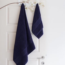 Luzia 8 Piece Bathroom Towel Set - 100% Turkish Cotton, Premium Quality - 2 Bath Towels 2 Hand Towels and 4 Washcloths (Navy Blue)