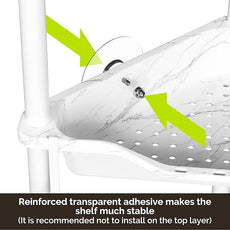 Orimade Rustproof 4 Tier Floor Standing Corner Shower Caddy Organizer, Plastic Metal Splicing Floor Corner Shelf Rack Storage Stands for Bathroom, Marble