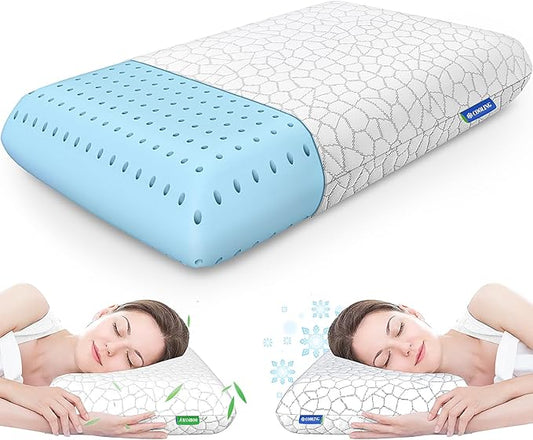Memory Foam Pillows for Sleeping, Bed Pillow with Removable and Machine Washable Cover, Bed Pillow for Side, Back and Stomach Sleepers, Queen Size (1 Pack)
