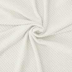 Easy-Going Stretch Bed Headboard Slipcover, Small Square Jacquard Furniture Cover, Dustproof Protector Cover for Bedroom Decor (Full, Cream)