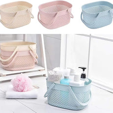 rejomiik 2 Pack Plastic Shower Caddy Basket, Portable Organizer Storage Tote with Handles Toiletry Bag Bin Box for Bathroom, College Dorm Room Essentials, Kitchen, Camp, Gym, Blue