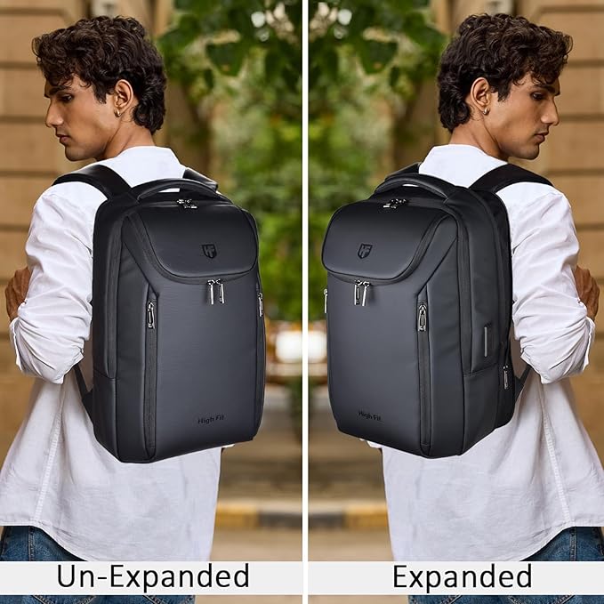 Expandable Travel Backpack, Business Laptop Backpack,Commute Backpack with USB Charging Port fit 15.6 Inch Laptop