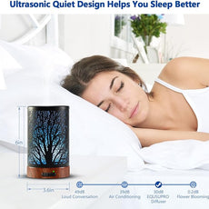 Oil Diffuser with Essential Oils Set – Aromatherapy Oil Diffuser 150ml with 6 Essential Oils Set, Cool Mist Diffusers for Essential Oils, Auto Shut-Off Protection,7 Colors Night Light, Gifts for Mom