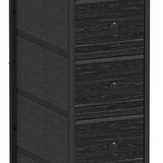 GiftGo Narrow Dresser Vertical Slim Dresser Chest of Drawers Skinny Storage Tower for Small Spaces Gaps Closet Bedroom Bathroom Small Fabric Drawer Unit (Charcoal Black, 5 Drawers)