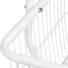Amazon Basics Rectangular Laundry Hamper Basket Butler Cart with Wheels and Hanging Rack, White
