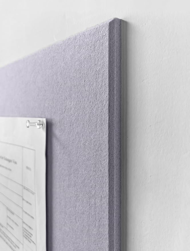 Felt Wall Tiles | Large Cork Board Alternative | Aesthetic Felt Bulletin Board for Office, Home & Classroom | Large Cork Boards for Walls Pinboard (12-Pack) | Purple
