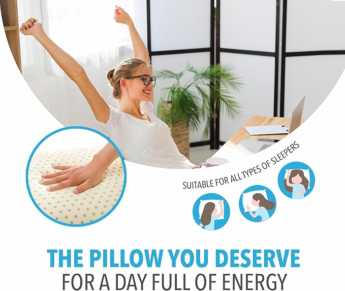Premium Ergonomic Memory Foam Neck Pillow for Pain Relief Orthopedic Support for Back Side and Stomach Sleepers Washable Cover Comfortable and Breathable Sleep Aid Gift for Men and Women