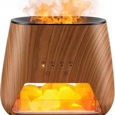 Essential Oil Diffuser for Home: 200ml Aromatherapy Diffuser with Himalayan Pink Salt Rock, Cool Mist Humidifier with Auto Off Function and 9 Colors LED Night Light for Bedroom