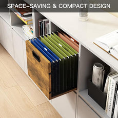 Hanging File Folder Organizer Filing Box with Handles File Organizer Holder for Desk Space-Saving Storage Bin for Letter Size – Open Design for Quick Access & Efficient Organization