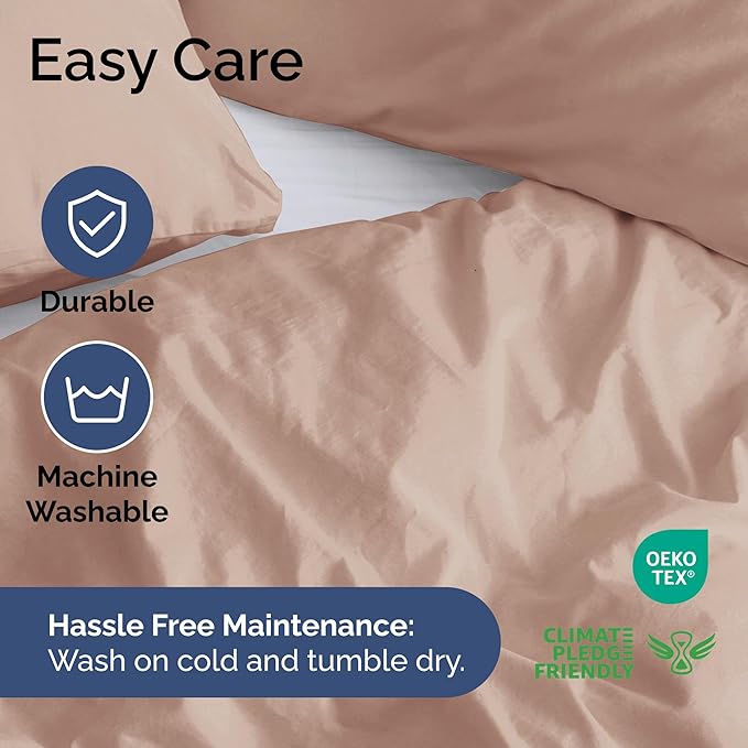 CGK Unlimited Duvet Cover King Size Set - Extra Soft King Size Duvet Cover 104 x 90 with 2 Pillow Shams - Hotel Quality, Fade Free w/Zipper Closures & Ties - Bedding and Bed Linens Set (Mauve)