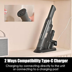 Handheld Vacuum Cordless, Lightweight 1.4lb with Powerful Suction, Charging Dock, Single Touch Empty and Detachable Dust Cup, Portable Mini Car Vac for Home Pet Car (Light Black)