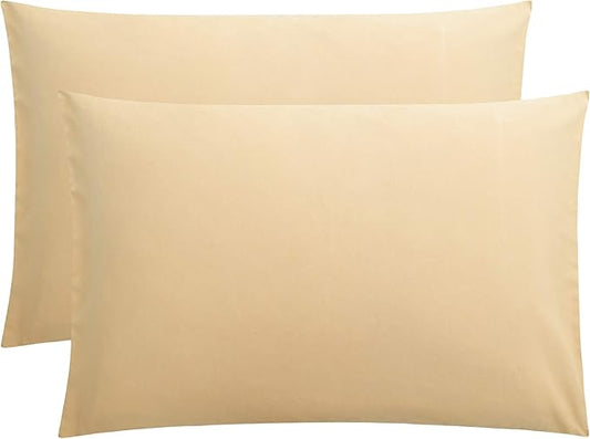 FLXXIE Microfiber Pillow Cases Queen Size Set of 2, Soft Pillowcases with Envelope Closure, Wrinkle Resistant Pillow Covers, 20x30, Light Taupe