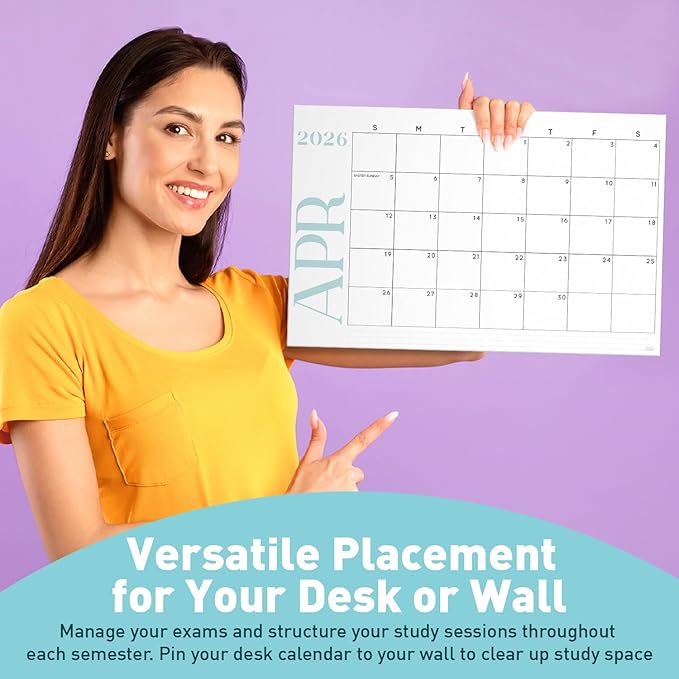 S&O Modern Large Desk Calendar from January 2026-June 2027 - Tear-Away Table Calendar 2026-2027 - Desktop Blotter - Academic Desk Planner - Desk Pad Large - 11x17in