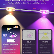 POOFZY Permanent Outdoor Lights for House,200ft RGB+IC Smart Outdoor Decor, 50 Scene Modes,App/Remote Control,IP67 Waterproof,for Christmas,Halloween,Daily & Holiday Party Decor,House Roof Lighting