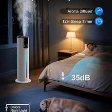 8L Humidifiers for bedroom, Humidifiers large room up to 500 sq ft, Easy to Clean Humidifier with Fully Washable Parts, Ultrasonic Cool Mist Humidifier for Home Plants Baby Nursery Office