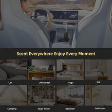 Waterless Oil Diffuser, Portable Car Diffusers for Essential Oils, Wireless Diffusers with 3 Mist Levels & Timer, ABS Material, Starry Night Light for Car Home Office, Includes 3 Scent Oils