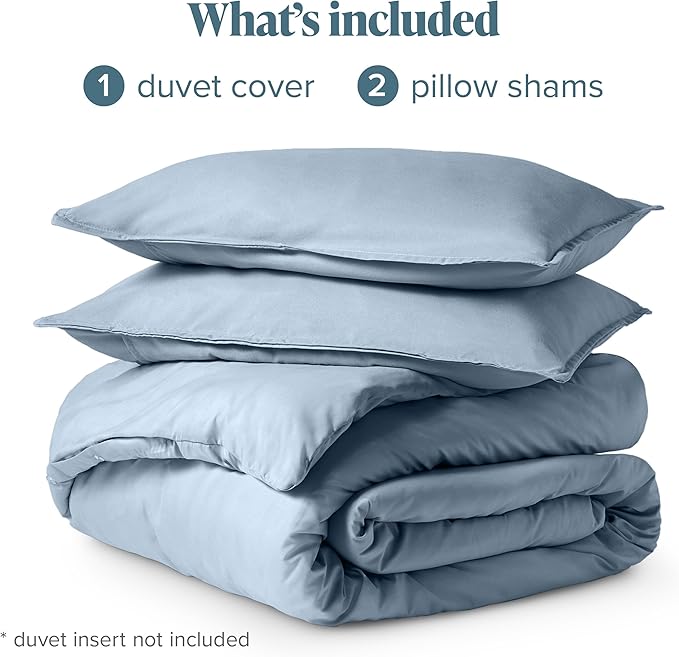 Bare Home Bedding Duvet Cover King Size - Premium 1800 Super Soft Collection - Lightweight, Cooling - Soft Breathable Bedding Duvet Cover (King, Dusty Blue)