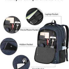 MATEIN Extra Large Laptop Backpack for Men, 50 L Travel Carry On TSA Approved Backpack with USB Port & Trolley Sleeve, Waterproof Business Work Bag Fits 18.4 Inch Computer Notebook, Dark Blue