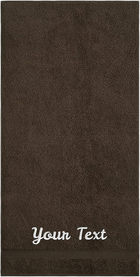 Personalized Bath Sheet Towels for Bathroom, Hotel, Spa, Pool, College Dorm, Super Soft, Highly Absorbent Turkish Cotton Monogrammed Oversized Towel 40" x 80" Extra Large Jumbo Bath Sheets, Dark Brown