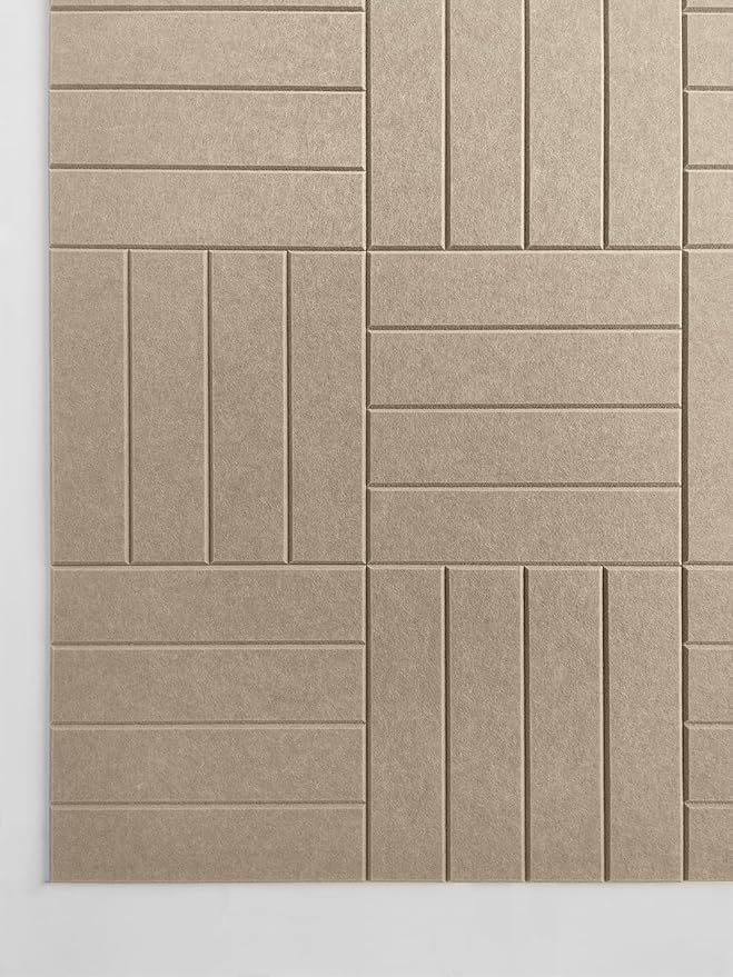 Felt Bulletin Board Tiles | Modern Cork Board Alternative | Large Cork Boards for Walls | Aesthetic Felt Wall Panels for Office & Home Decor | Pinboard & Photo Board (12-Pack) | Camel
