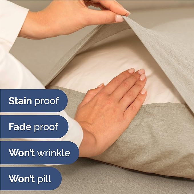 Full 6 Piece Sheet Set - Comfy Breathable & Cooling - Soft Hotel Luxury Bedding Set with 8-16 Inch Deep Pockets - 1 Flat & 1 Fitted Sheet & 4 Pillowcases - Wrinkle Free & Easy Care - Heathered Beige