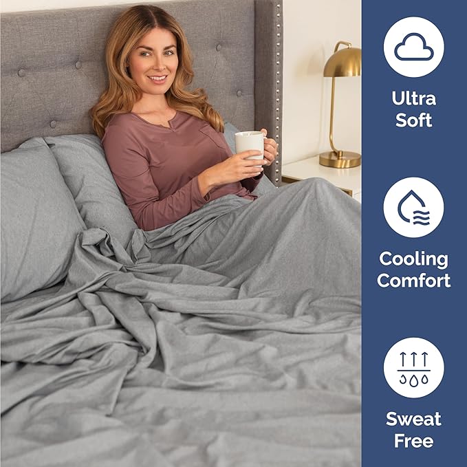 Twin 4 Piece Sheet Set - Cooling & Breathable Bed Sheets - Hotel Luxury Bed Sheets for Women, Men, Kids & Teens - Bedding w/Deep Pockets & Easy Fit - Soft & Wrinkle Free - Twin Heathered Grey Sheets