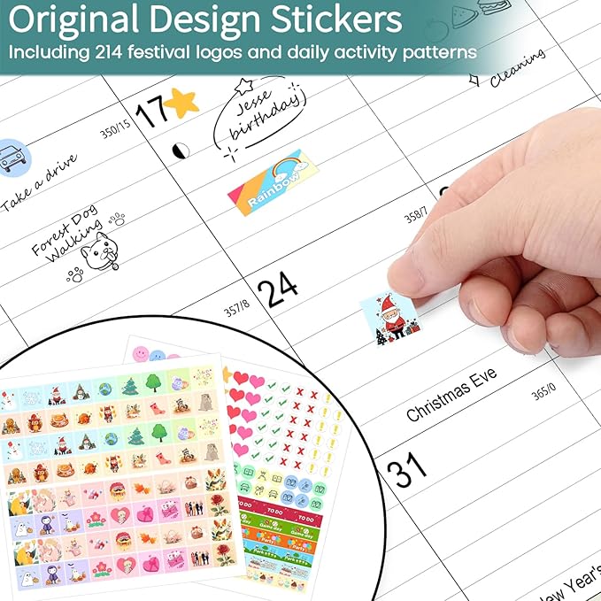 Desk Calendar 2026, Anti Ink Bleed, Ample Space, Extra Large Calendar 2026 with Stickers, 22" x 17" Seasonal Desktop Calendar for Home, Office, Teacher Supplies- Colorful