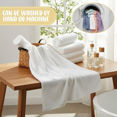 16 Pack Microfiber Bath Towels Bulk 27'' x 60'' Oversized Size Bath Towel Highly Absorbent Extra Large Soft Drying for Shower Beach Winter Salon Sport Gym Party (Stripe,White)