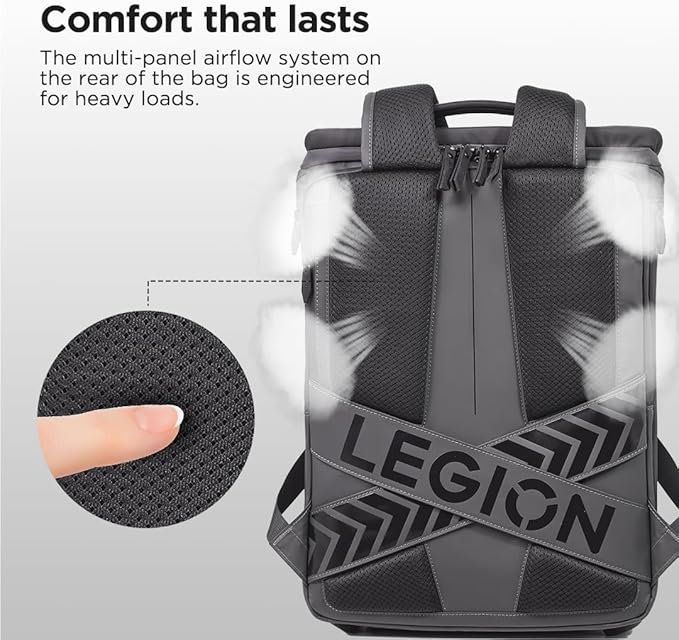 Lenovo Legion 16-inch Armored Gaming Backpack GB900, 20L Capacity, Water-Resistant, Beathable & Ergonomic Shoulder Straps, Multiple Pockets, Black