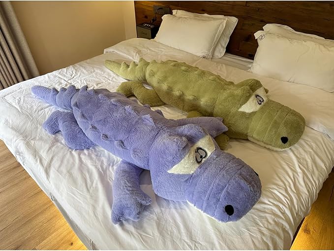 Hofun4U Alligator Plush Pillow, 61 inch Alligator Stuffed Animal, Home Decoration Christmas Valentine’s Birthday Gift for Boys Girls Adults Kids(Blue/Purple)
