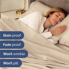 Extra Deep Pocket Split King Sheets - 5 Piece Breathable & Cooling Bed Sheets - Hotel Luxury Bed Sheet Set - Soft, Wrinkle Free & Comfy - Easily Fits Extra Deep Mattresses - Deep Pocket Wheat Sheets