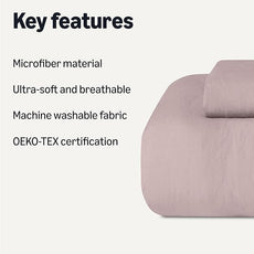 Amazon Basics Brushed Microfiber Comforter Set, Extra Soft with Natural Texture, 2-Piece, Twin/Twin XL, Purple