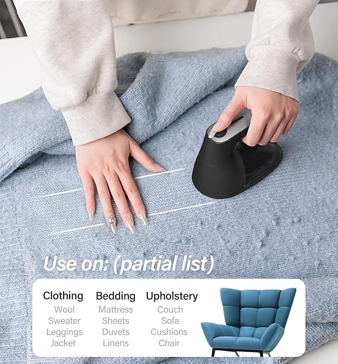 Bymore Fabric Shaver, Lint Shaver for Clothing Furniture Shaver, Sweater Defuzzer Pill Remover Shaver, Lint Remover for Clothing Fuzz-Black