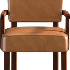 Accent Chair, PU Leather Living Room Chairs Oversized with Soft Seat and Armrests, Armchair for Bedroom, Dinning, Reading, Waiting Rooms (Leather Brown)